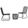 3 Piece Bistro Set Poly Rattan Black Image 5