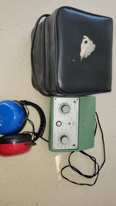 Kamplex AS7 Screening Audiometer with headphones and case.