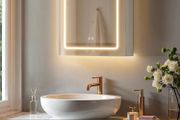 LED Bathroom Mirror Cabinet with Storage White, 50x60 cm, Defogging, Magnifying Mirror, USB &amp; Power Outlets