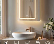 LED Bathroom Mirror Cabinet with Storage White, 50x60 cm, Defogging, Magnifying Mirror, USB & Power Outlets