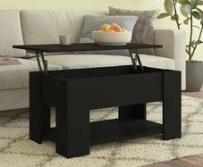 Coffee Table Black 79x49x41 cm Engineered Wood