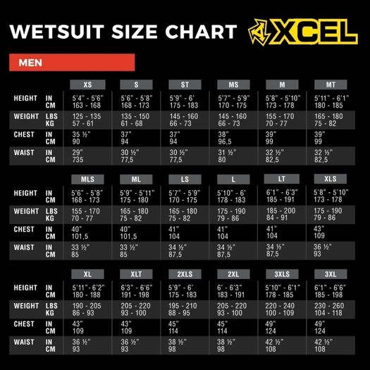 Mens Xcel Infiniti 5/4mm Chest Zip Wetsuit