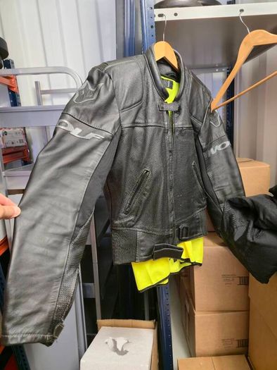 Wolf leather motorcycle jacket