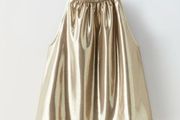 Zara gold metallic sleeveless top Sz 9 EUC