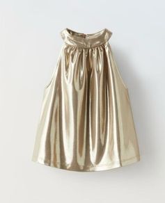 Zara gold metallic sleeveless top Sz 9 EUC