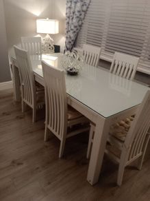 Table and six chairs