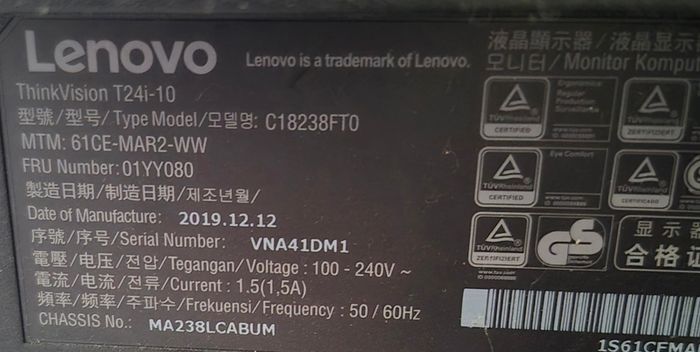 lenovo HD Monitors x 2 T24i-10