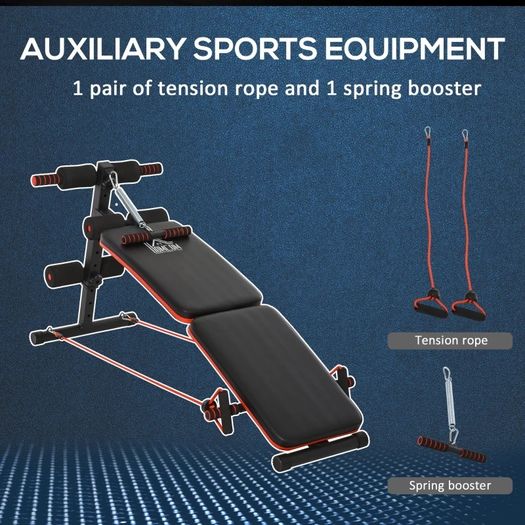 Steel Foldable Home Core Workout Bench Red/Black (FREE SHIPPING)