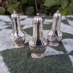 3 X Victorian Tiffany Sterling Silver Salt Shakers(Circa 1880)
