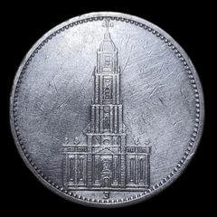 Germany 5 Reichsmark 1934 J Silver Coin Kirche
