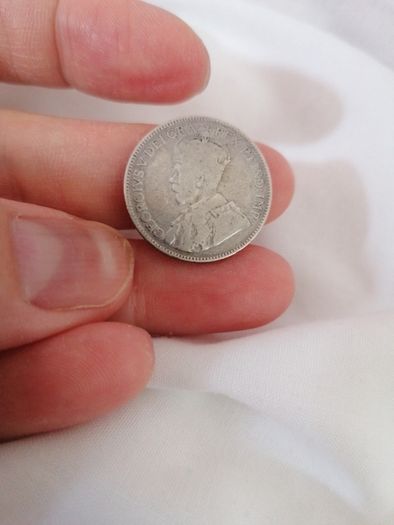 1921 Canada Silver 25 Cents Coin