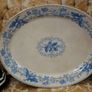 Pair of Antique Blue & White Acorn Platters Image 2