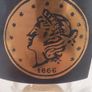 Fabulous Rare Set of Three Vintage Retro MCM Goblet Shaped Beer Glasses by CERA Glass in the Black and 22Carat Gold US Presidential Coin Pattern #P28 Circa 1960's Image 5