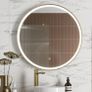 Large 800mm heated Led Mirror 80cm Brushed Brass Image 3