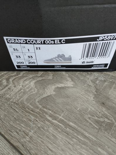 Kids Adidas Grand Court Trainers UK Size 1