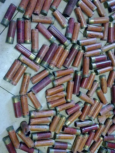 Large quantity of old cardboard cartridges