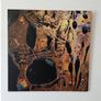 Limited edition contemporary tech-art, abstract series - Black oil spheres / gold leaf texture Image 7