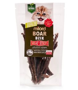 Milord Wild Boar in strips 40g - cat treat, 100% dried meat