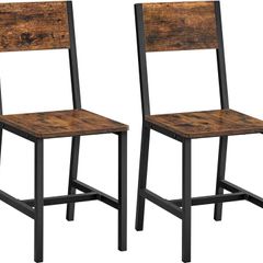 2 x dining chairs rustic brown FREE DELIVERY