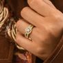 Crystal Turquoise Gold Tone Ring Image 2