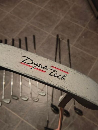 golf clubs trolley and bag
