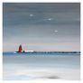 Blue Grey Day, Poolbeg Lighthouse, Dublin, 4x4in framed print by artist Helen Mathews Image 2