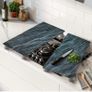 Universal Gas Electric Induction Hob Covers | Set of 2 Glass Hob Cover for Gas Electric Stove Cookers | Large Chopping Board Worktop Savers for Kitchen - Kinway (Black Marble Design) Image 2