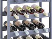 Bamboo Wine Rack, 20 Bottles Display Holder, 5-Tier Free Standing Storage Shelves for Kitchen, Pantry, Cellar, Bar (Grey)