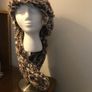 Hat plus red scarf and Beige and cream scarf Image 10