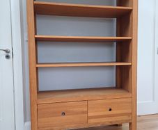 Solid Oak Display Unit with two drawers