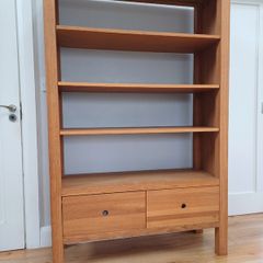 Solid Oak Display Unit with two drawers