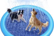 Dog Pool for Large and Small Dogs 59" Summer Outdoor Garden Dog Water Toy, Foldable Paddling Pool Dog Bath Pool, Thickened Durable, Non-Slip Sprinkler Play Mat (FREE POSTAGE)