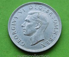United Kingdom 1937 year Uncirculated Silver Half Crown.