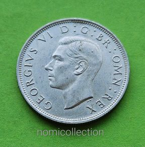 United Kingdom 1937 year Uncirculated Silver Half Crown.