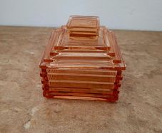 Art deco glass trinket box