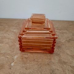 Art deco glass trinket box