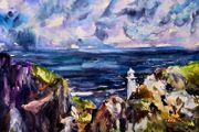 sheep's head lighthouse watercolour