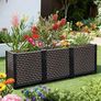 Raised Garden Bed Self Watering Deepened 50cm, 200L Large Planters Box for Outdoor Plants, Elevated Patio PP Flower Vegetables Planting Container, Garden Bed Planter Box Kit Drainage Holes Image 2