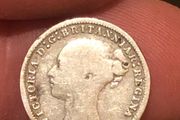1877 3 pence Victoria Silver 925