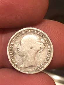 1877 3 pence Victoria Silver 925