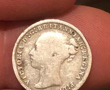 1877 3 pence Victoria Silver 925