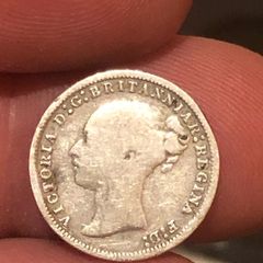 1877 3 pence Victoria Silver 925