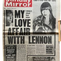John Lennon Beatles Sunday Mirror Shot Dead Full Newspaper Tribute