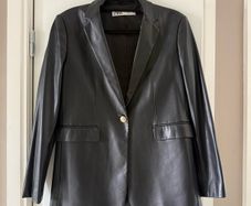 faux leather blazer
