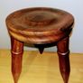 Three legged  hardwood stool Image 3