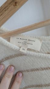 Sezane LA maille Cardigan cream and gold