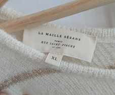 Sezane LA maille Cardigan cream and gold