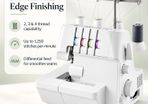 2 3 4 Thread Overlocker Sewing Machine with Differential Feed and LED Light