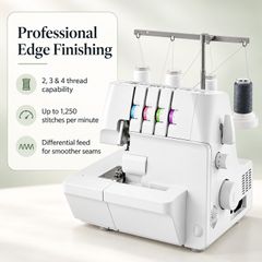 2 3 4 Thread Overlocker Sewing Machine with Differential Feed and LED Light
