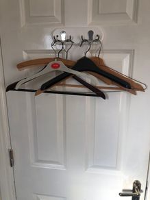 Mixed collection of clothes hangers - various types